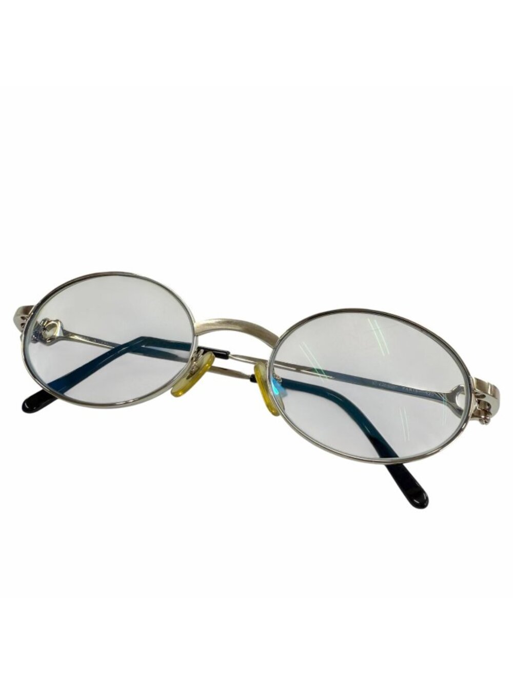 Cartier 2C Decor Oval Logo Eyewear Sunglasses Silver Prescription